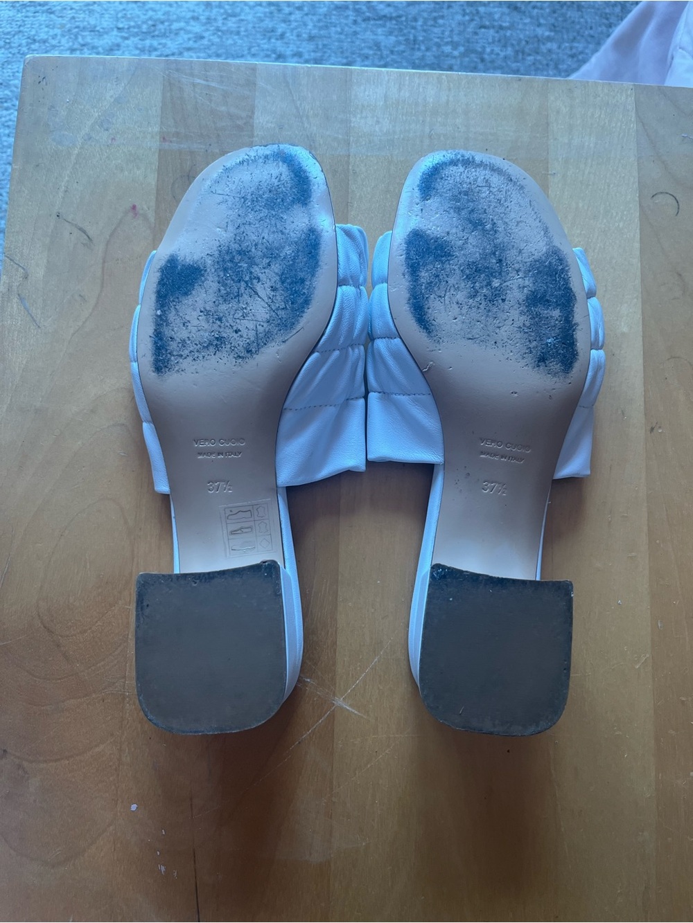 Gianni Ferrante Italian White Ruched Slide Mules View 5